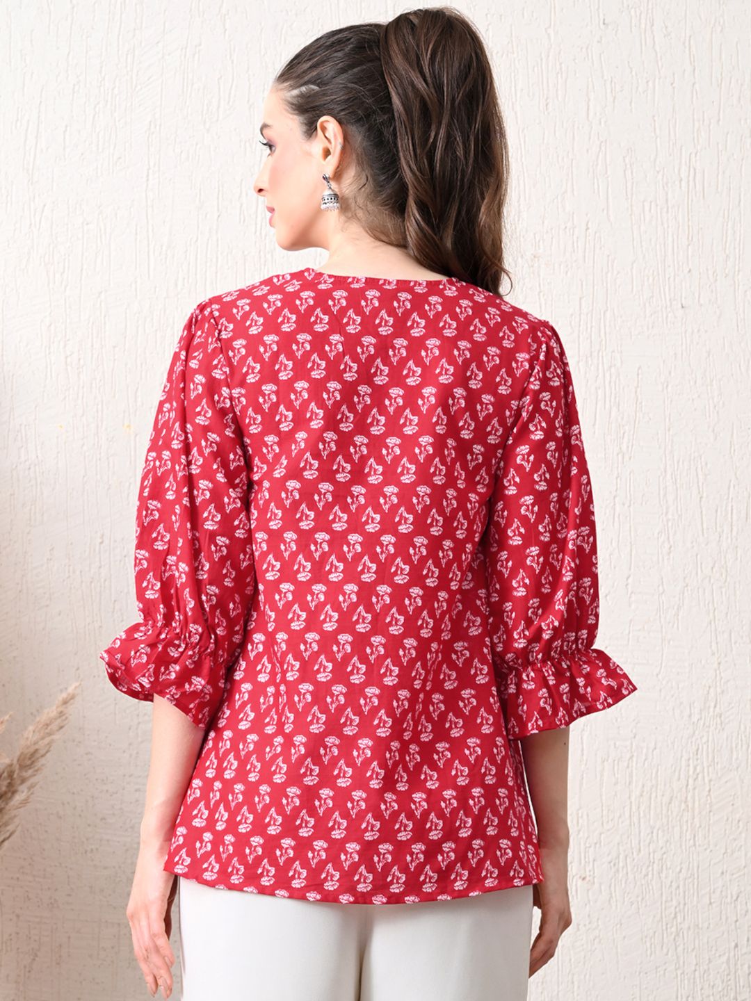 Women's Printed Cotton Round Neck Tunic