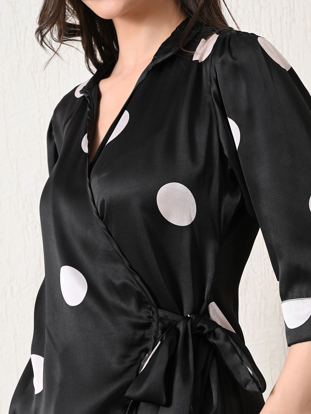 Women's Satin Printed Nightwear with Knotted Top & Shorts