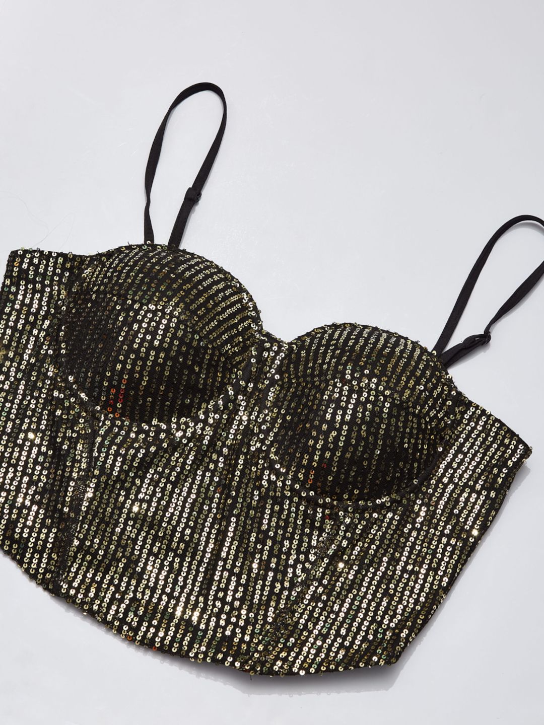 Elegant Sequin Padded Corset Top