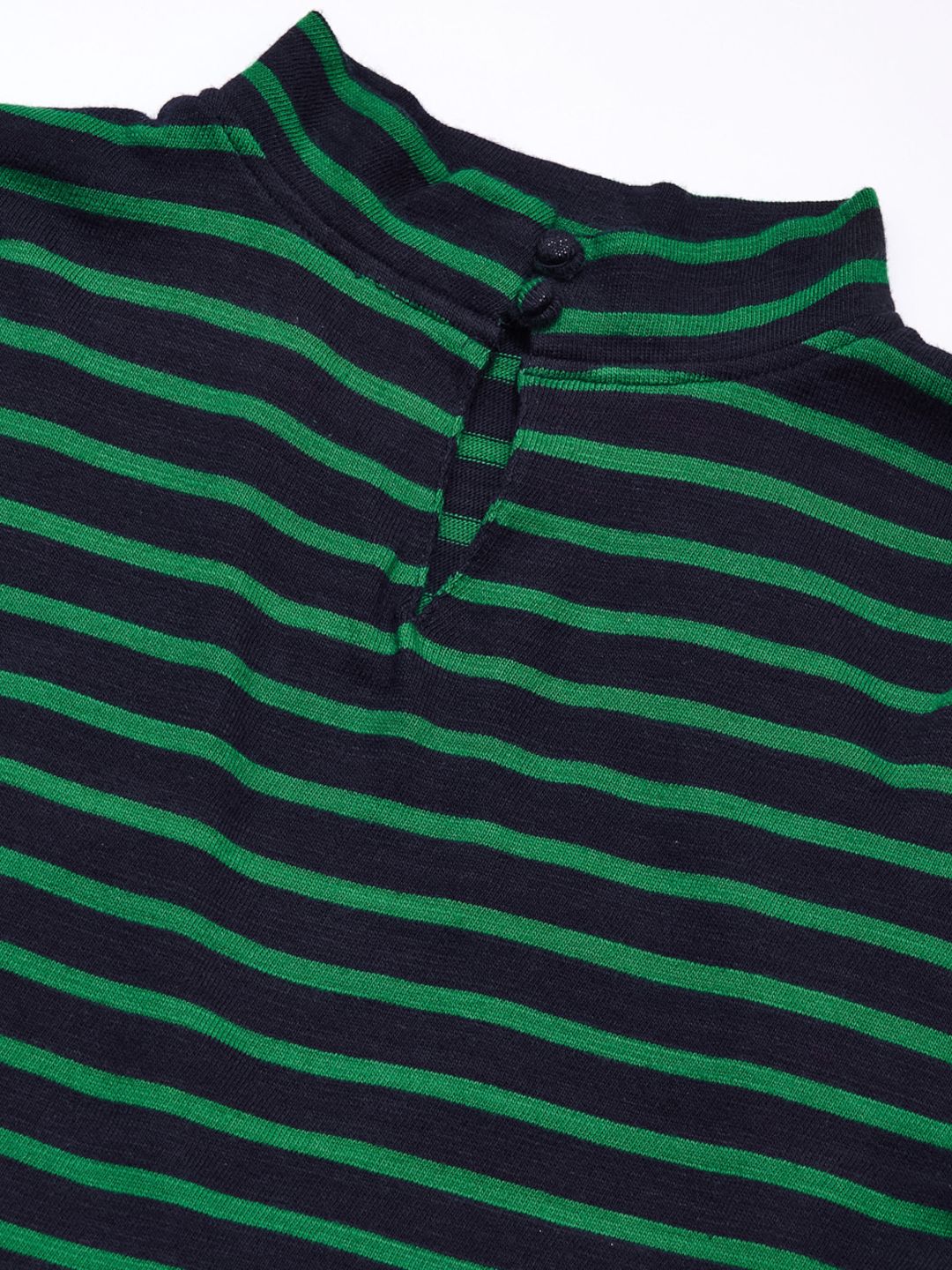 Women's Striped Long Sleeve High Neck Top