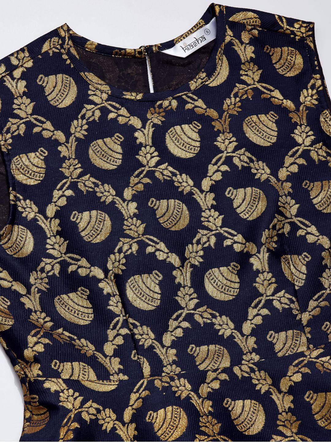 Women Classic Brocade Peplum Top