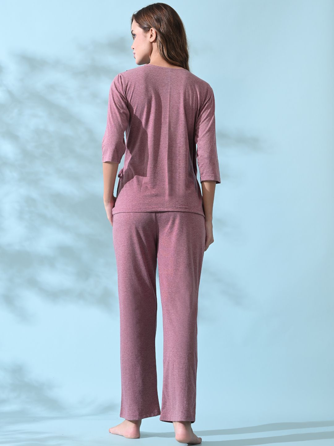 Elegant Lace Trim Jersey Nightwear Set for Women