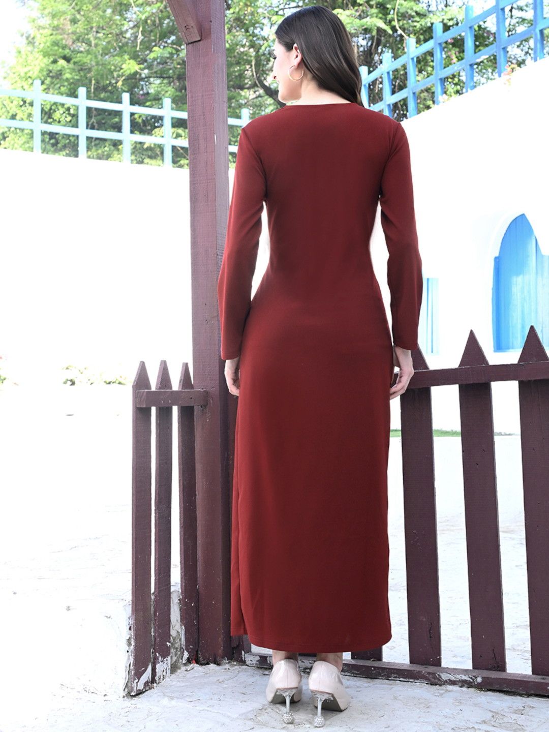 Ruffled Asymmetrical Evening Maxi Dress for Women