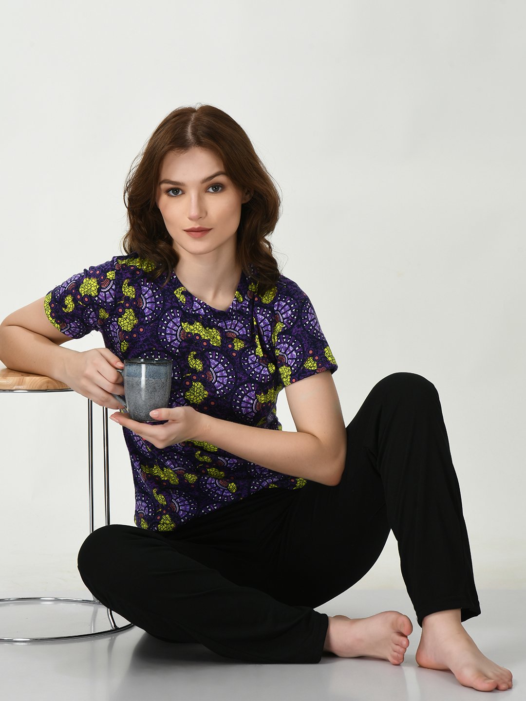 Adorify Women's Abstract Print Pajama Set