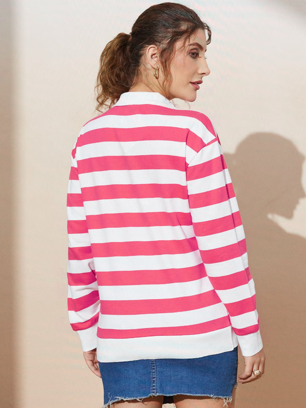 Classic Red & White Striped Full Sleeve Top