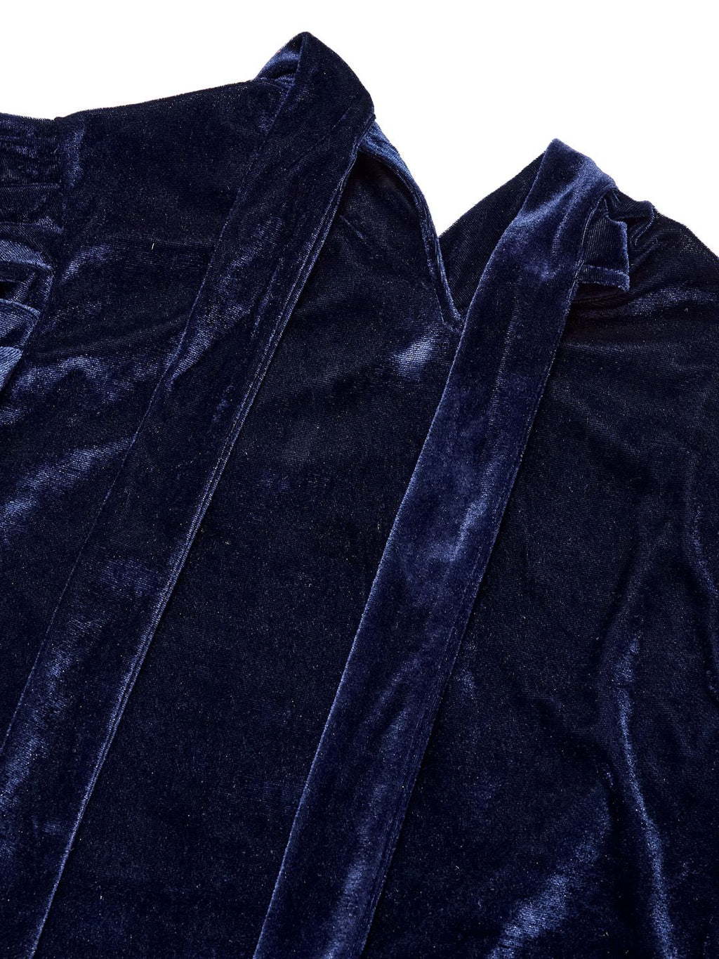 Blue Balloon Sleeve Velvet Top
