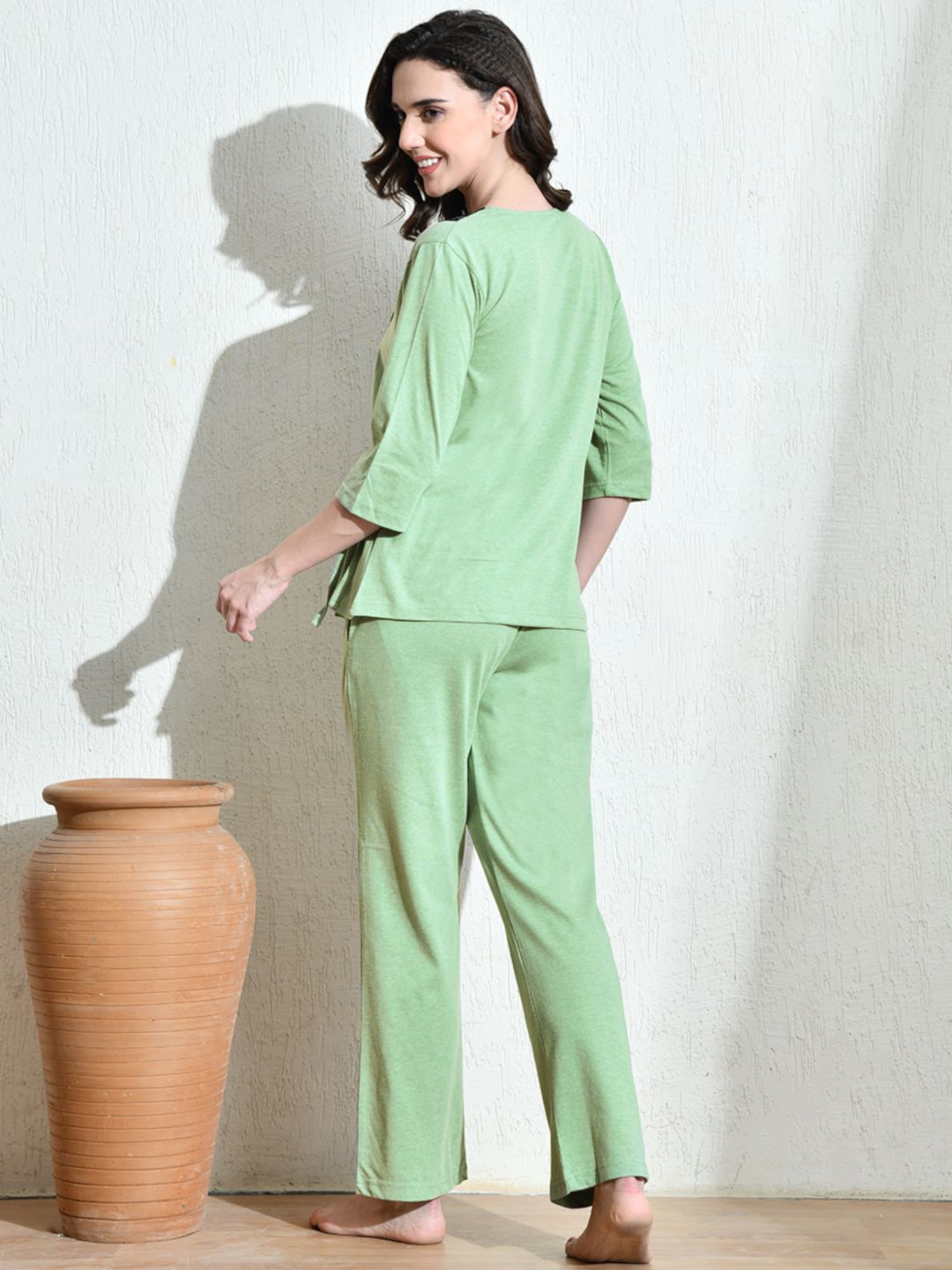 Elegant Lace Trim Jersey Nightwear Set for Women